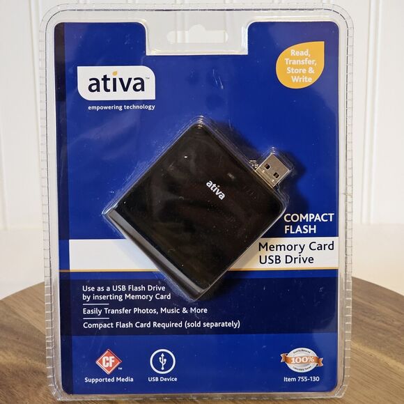 NEW Ativa Compact Flash Memory Card‎ USB Drive - Picture 1 of 7